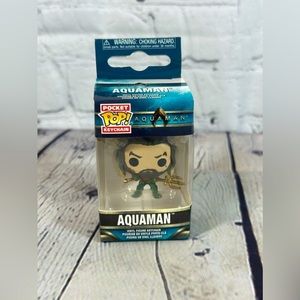 🌱 Dc Justice League Aquaman Vinyl Figure Keychain - Funko Pocket Pop!